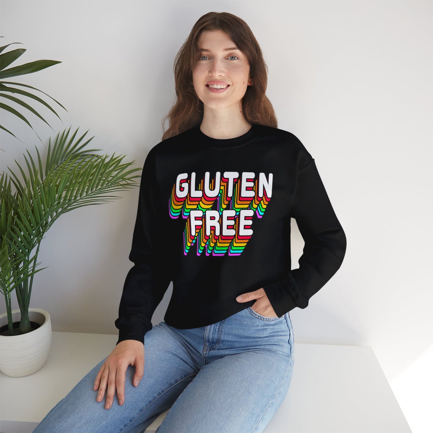 Gluten Free Retro Crewneck Sweatshirt | Celiac Awareness | Gluten Free Diet Lifestyle | Gluten Intolerant