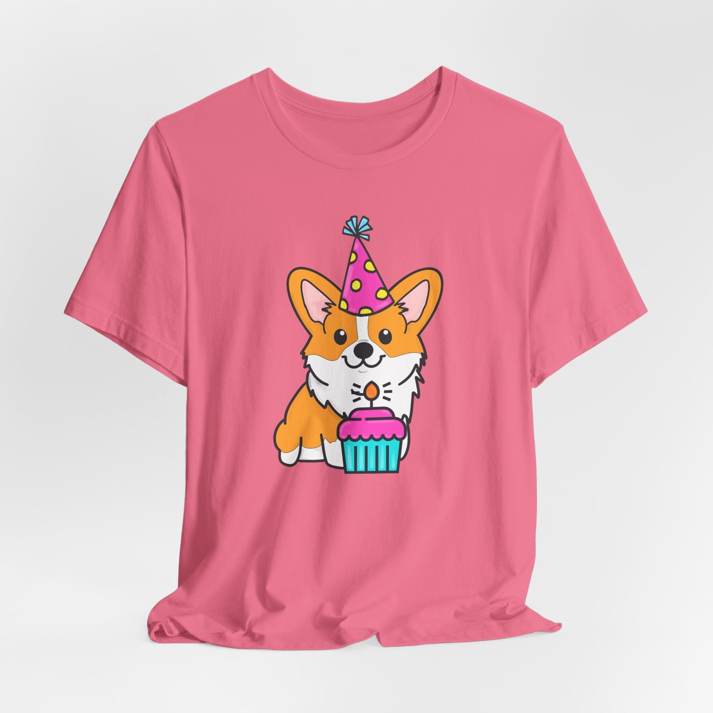 Birthday Corgi Dog T-Shirt - Birthday Cake Shirt, Women's Corgi Graphic Tee, Dog Lover Gifts, Gifts for Her, Pet Owner Apparel