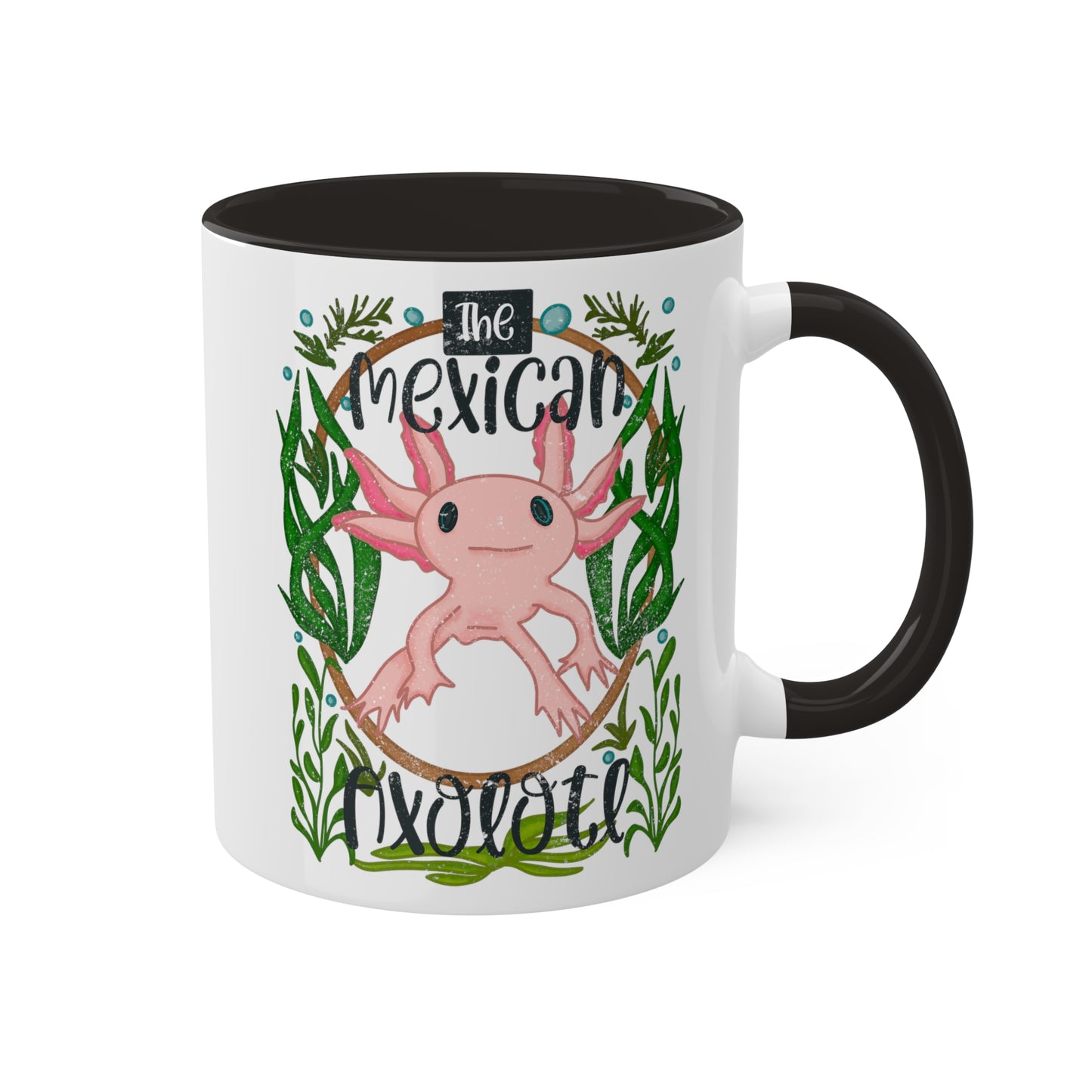 Mexican Axolotl Ceramic Accent Mug | Exotic Endangered Animal Mug | Cute Axolotl Gift | Colorful Animal Lover Cup