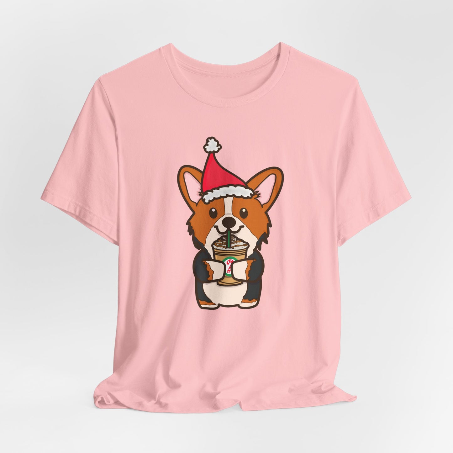 Christmas Red Tri-Color Corgi Dog  T-shirt | Dog Christmas Shirt | Matching Christmas Shirts | Ladies Christmas Tee | Family Christmas Holiday Shirt