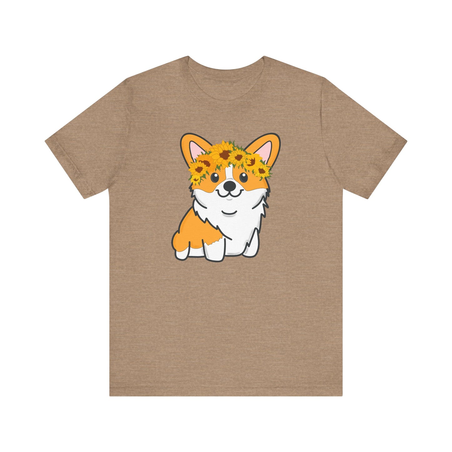 Sunflower Corgi Unisex Graphic Tee | Ladies Corgi Dog T-Shirt | Corgi Lover Gift | Corgi Mom | Pembroke Welsh Corgi | Dog Lover Shirt