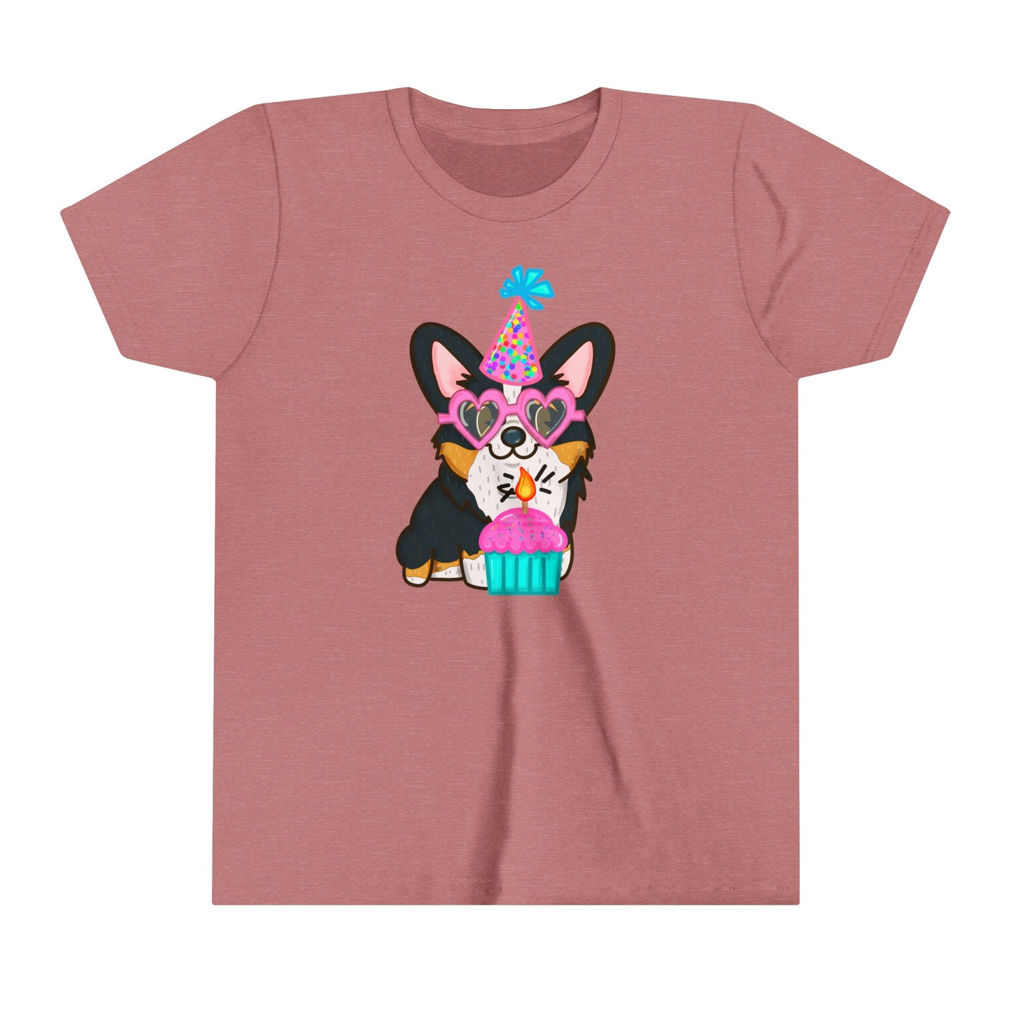 Kids Birthday Black Corgi Dog T-Shirt | Birthday Cake Shirt | Birthday Gift | Youth Corgi Graphic Tee | Kid Dog Lover Tee | Corgi Family Tee