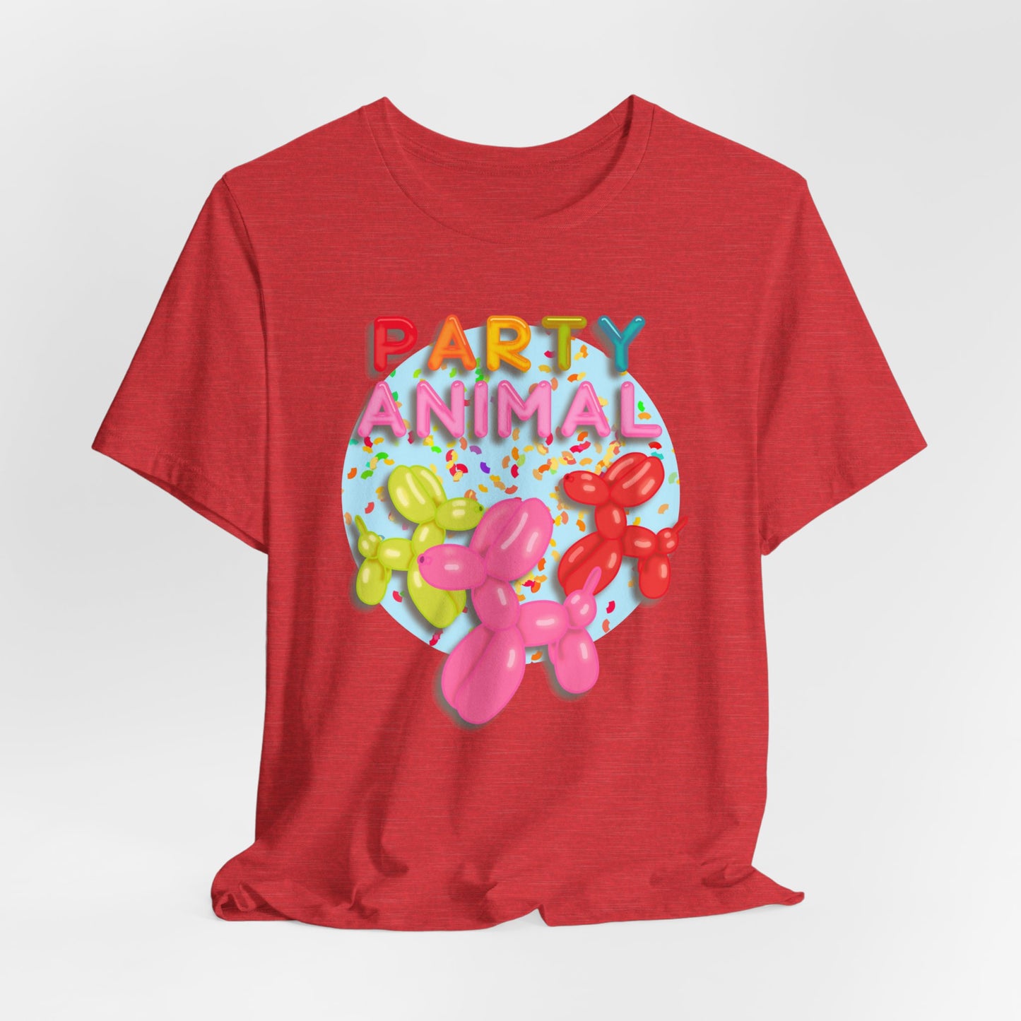 Party Animal Balloon Dog Birthday Graphic Tee - Fun Celebration Shirt | Balloon Lover Gift | Unisex Tee for Birthdays and Special Occasions