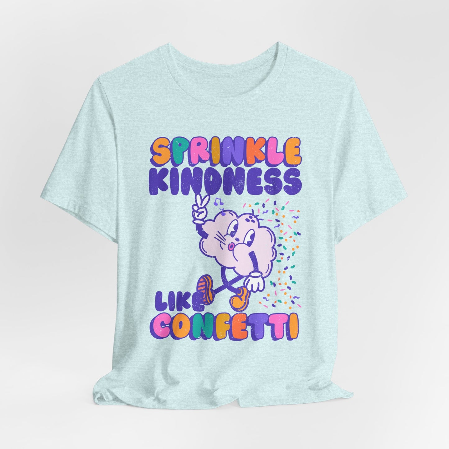 Sprinkle Kindness Like Confetti Retro Graphic Tee | Inspirational T-Shirt, Positive Vibes Shirt, School Counselor Tee | Teacher Tee