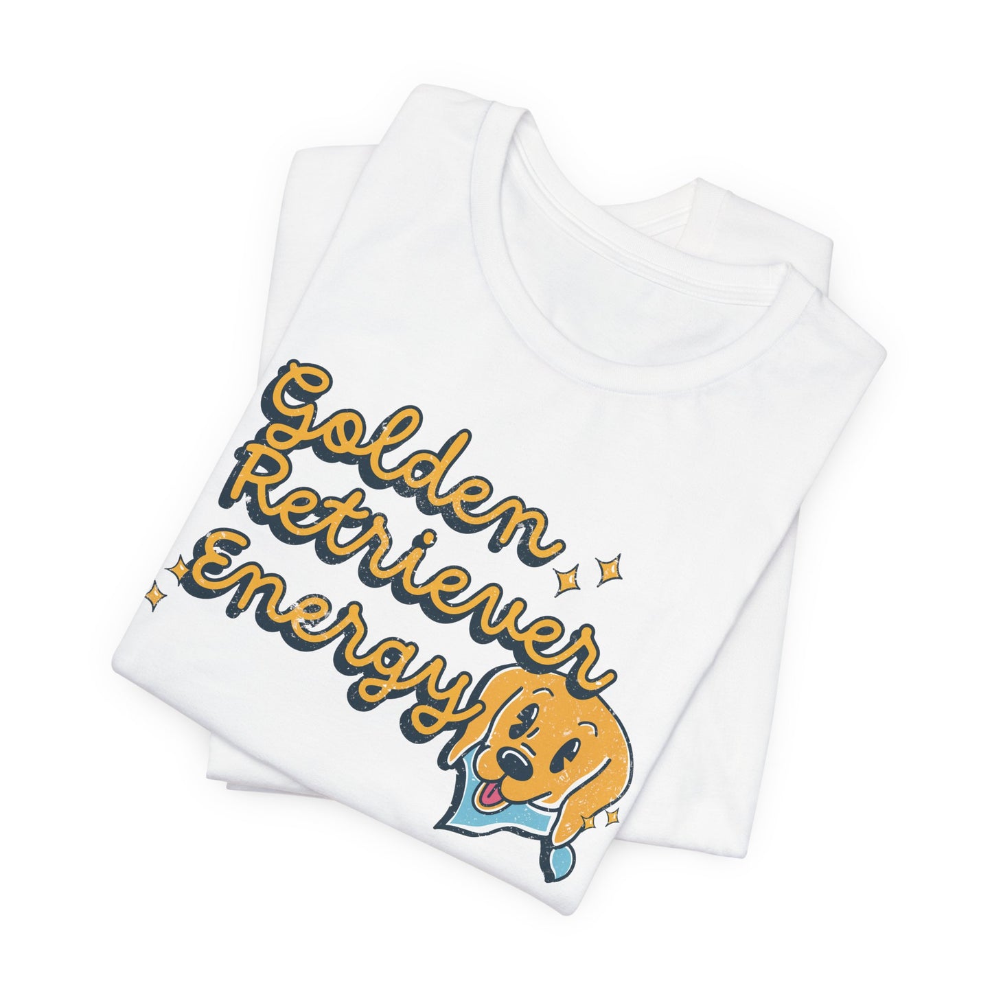 Golden Retriever Energy Unisex Graphic Tee | Dog Lover T-Shirt | Positive Energy Tee | Good Vibes T-Shirt | Funny Dog Shirt