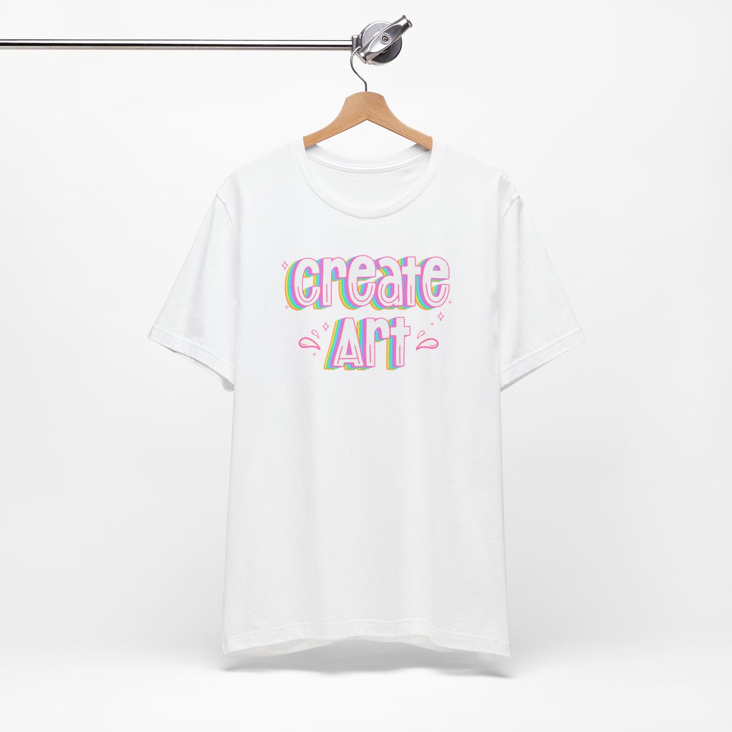 Create Art Rainbow Tee | Graphic T-Shirt for Artists & Art Teachers | Artist Gifts | Art Education | Art Teacher Style | Colorful Artist Tee