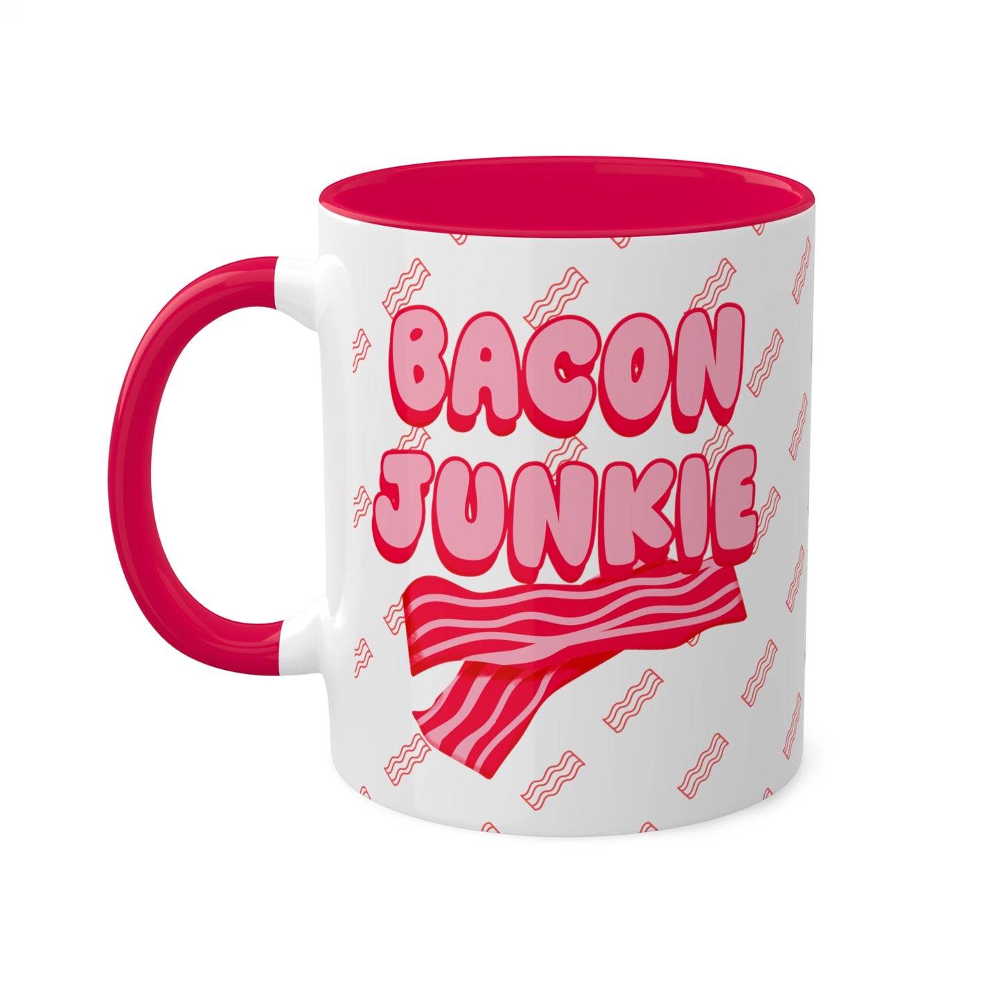 Bacon Junkie Coffee Mug | Hilarious Cup for Bacon Enthusiasts  | Breakfast Humor | Funny Gift | Unique Kitchenware | Bacon Lover Gift