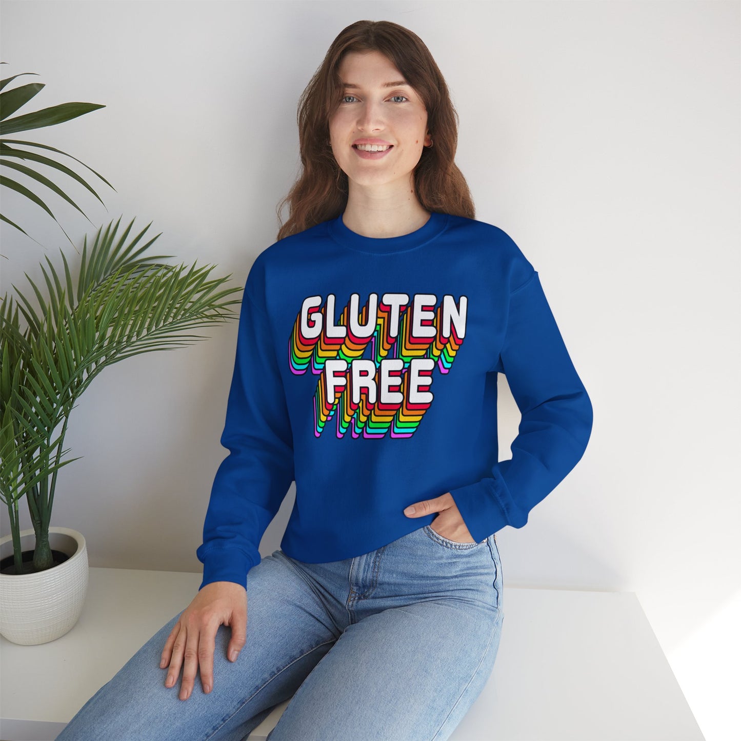 Gluten Free Retro Crewneck Sweatshirt | Celiac Awareness | Gluten Free Diet Lifestyle | Gluten Intolerant