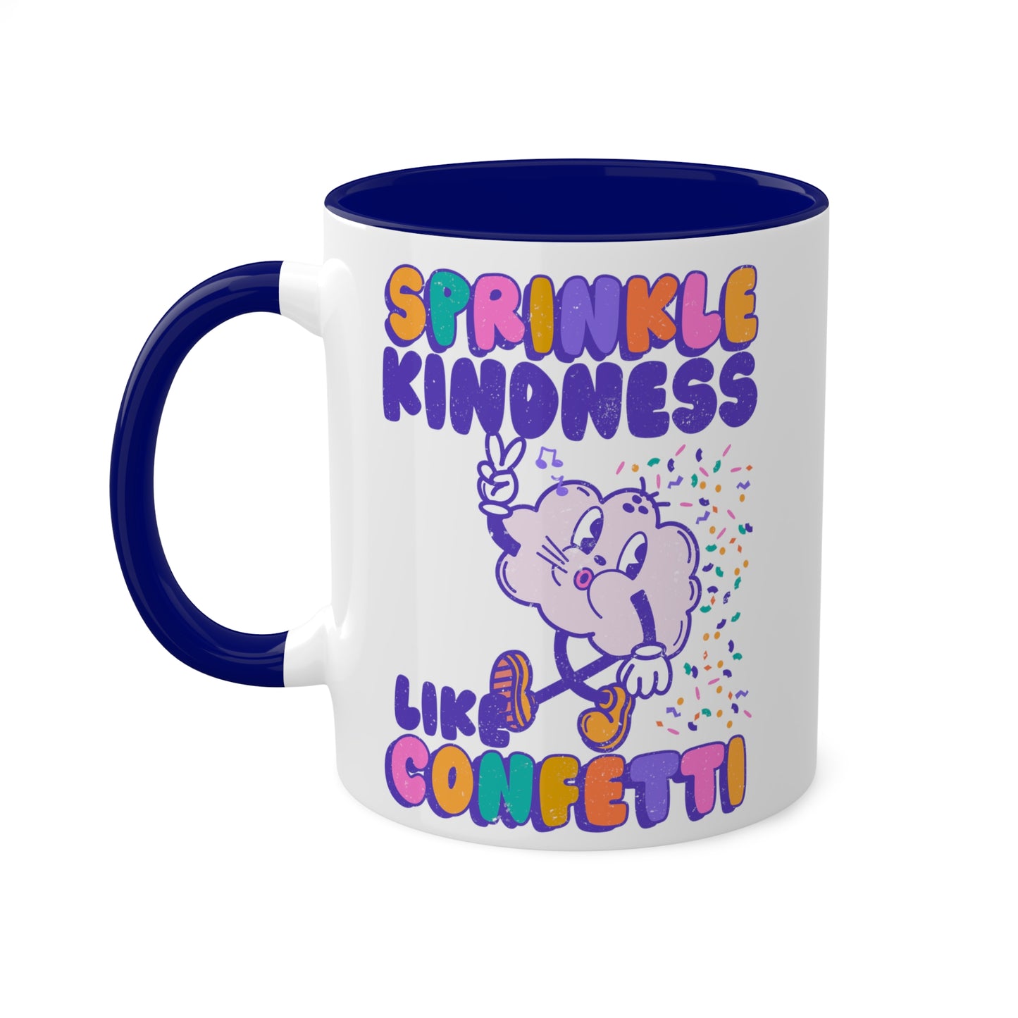 Sprinkle Kindness Like Confetti Coffee Mug - Inspirational Quote Tea Cup, Positive Vibes, Motivational Gift for Friends, Unique Office Mug