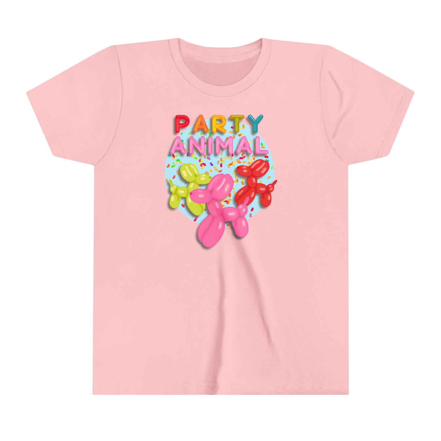 Kids Party Animal Balloon Birthday Graphic Tee - Fun Celebration Shirt for Children, Cute Animal Balloon Design, Birthday Gift Shirt