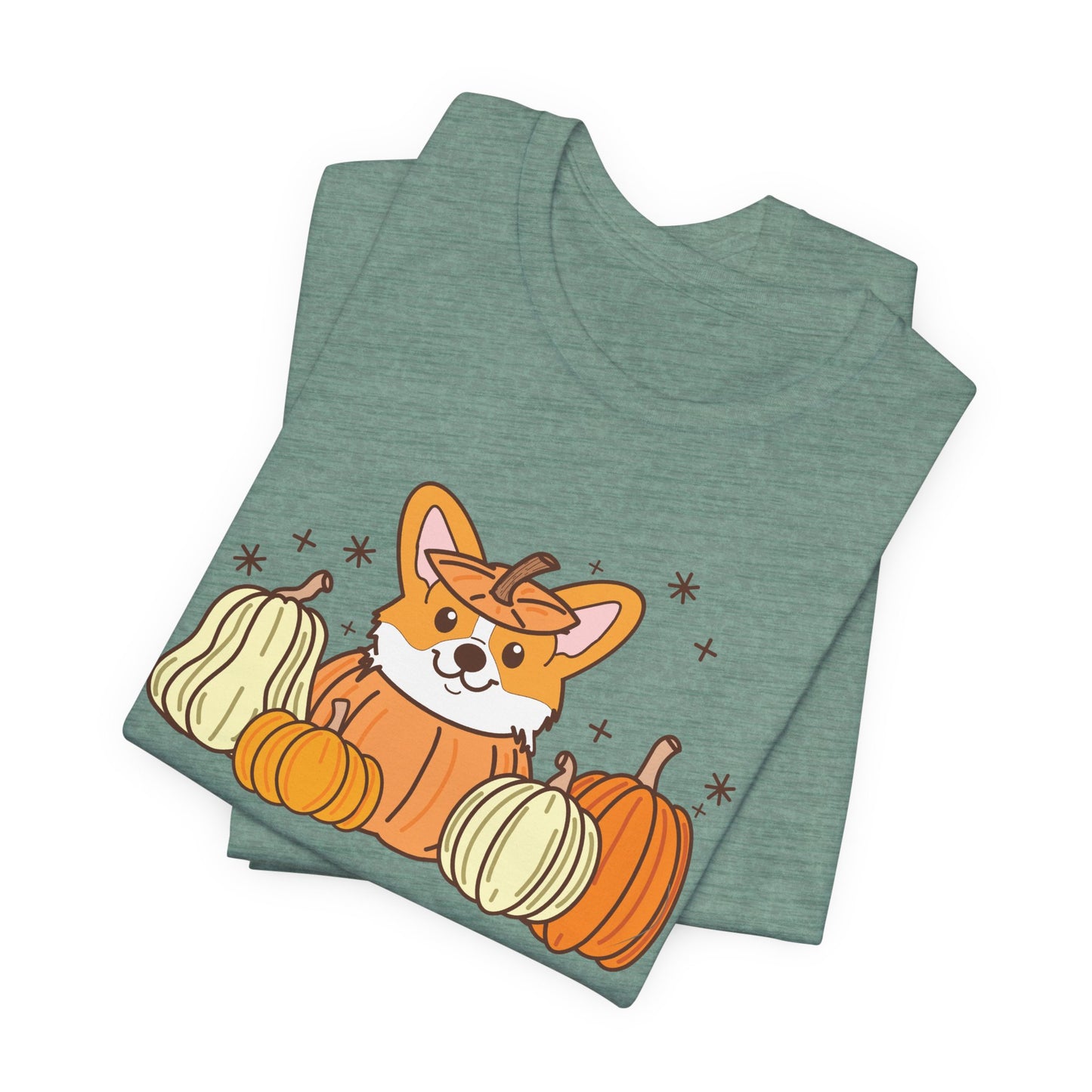 Corgi Pumpkin Halloween Unisex Fit Graphic Tee | Ladies Fall T-Shirt