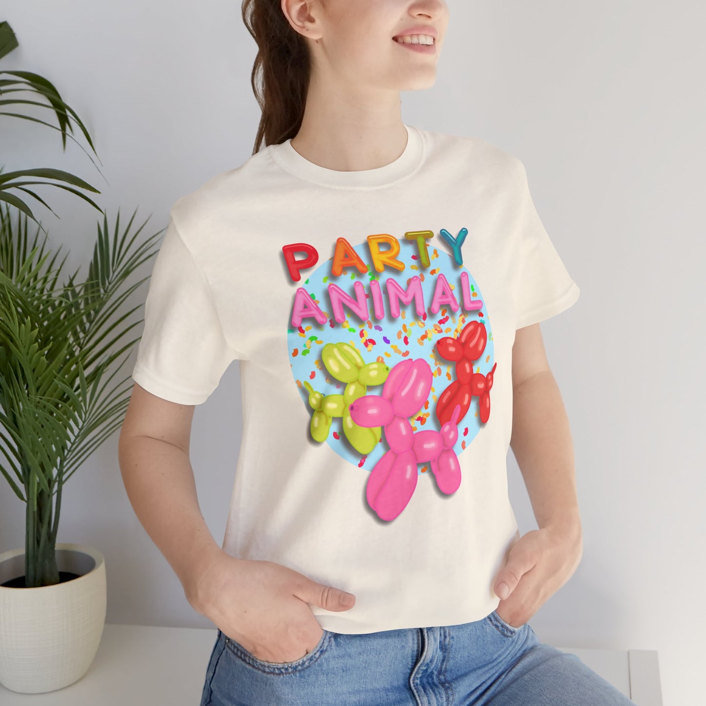 Party Animal Balloon Dog Birthday Graphic Tee - Fun Celebration Shirt | Balloon Lover Gift | Unisex Tee for Birthdays and Special Occasions