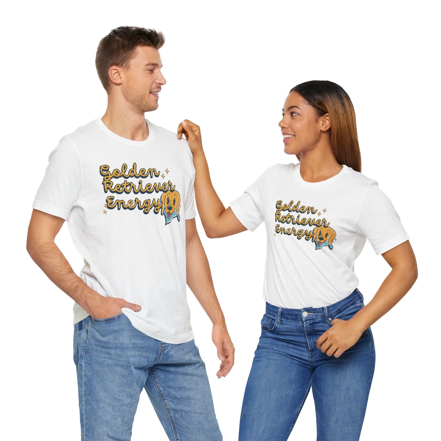 Golden Retriever Energy Unisex Graphic Tee | Dog Lover T-Shirt | Positive Energy Tee | Good Vibes T-Shirt | Funny Dog Shirt