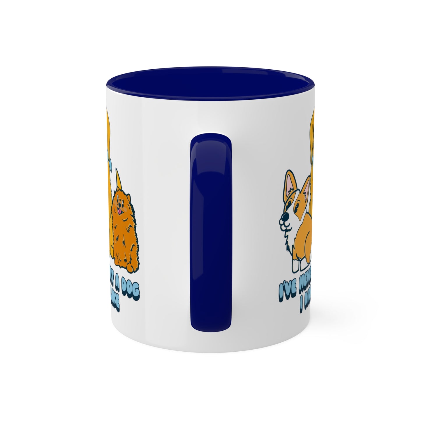 Never Met a Dog I Didnt Like Dog Lover Coffee Mug | Corgi Golden Retriever and Pomeranian Drinkware