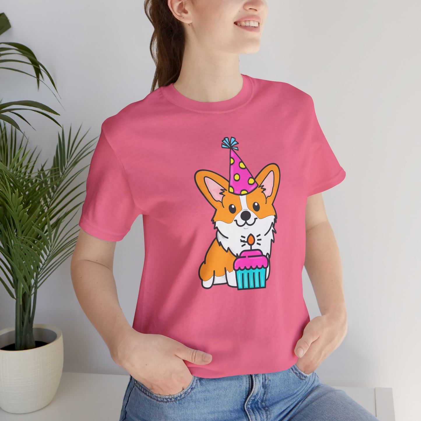 Birthday Corgi Dog T-Shirt - Birthday Cake Shirt, Women's Corgi Graphic Tee, Dog Lover Gifts, Gifts for Her, Pet Owner Apparel