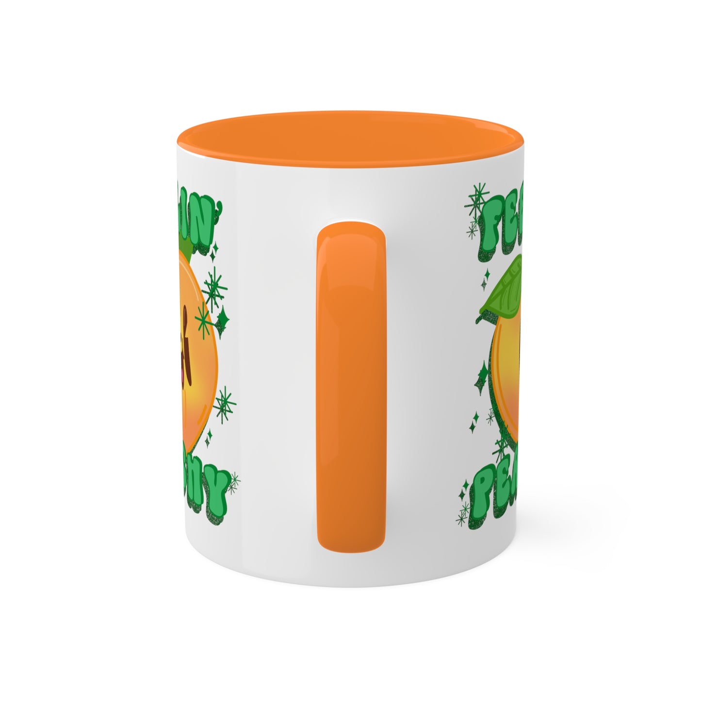 Feelin Peachy Coffee Mug - Cute Peach Design, Positive Vibes Tea Cup, Peach Gift, Unique Ceramic Mug for Happy Mornings and Cozy Evenings