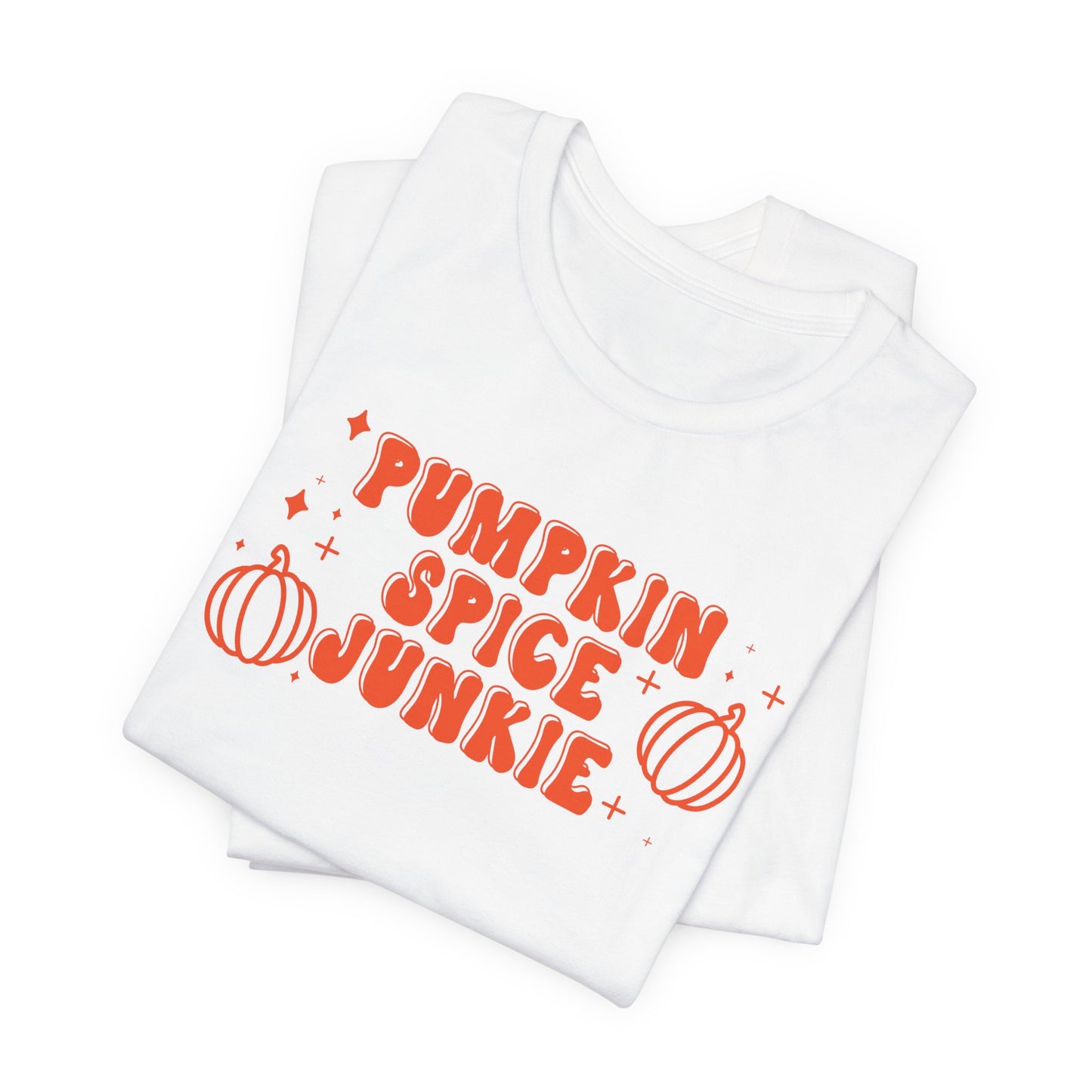 Pumpkin Spice Junkie Fall Coffee Graphic Tee | Fall Adult Unisex Fit T-Shirt