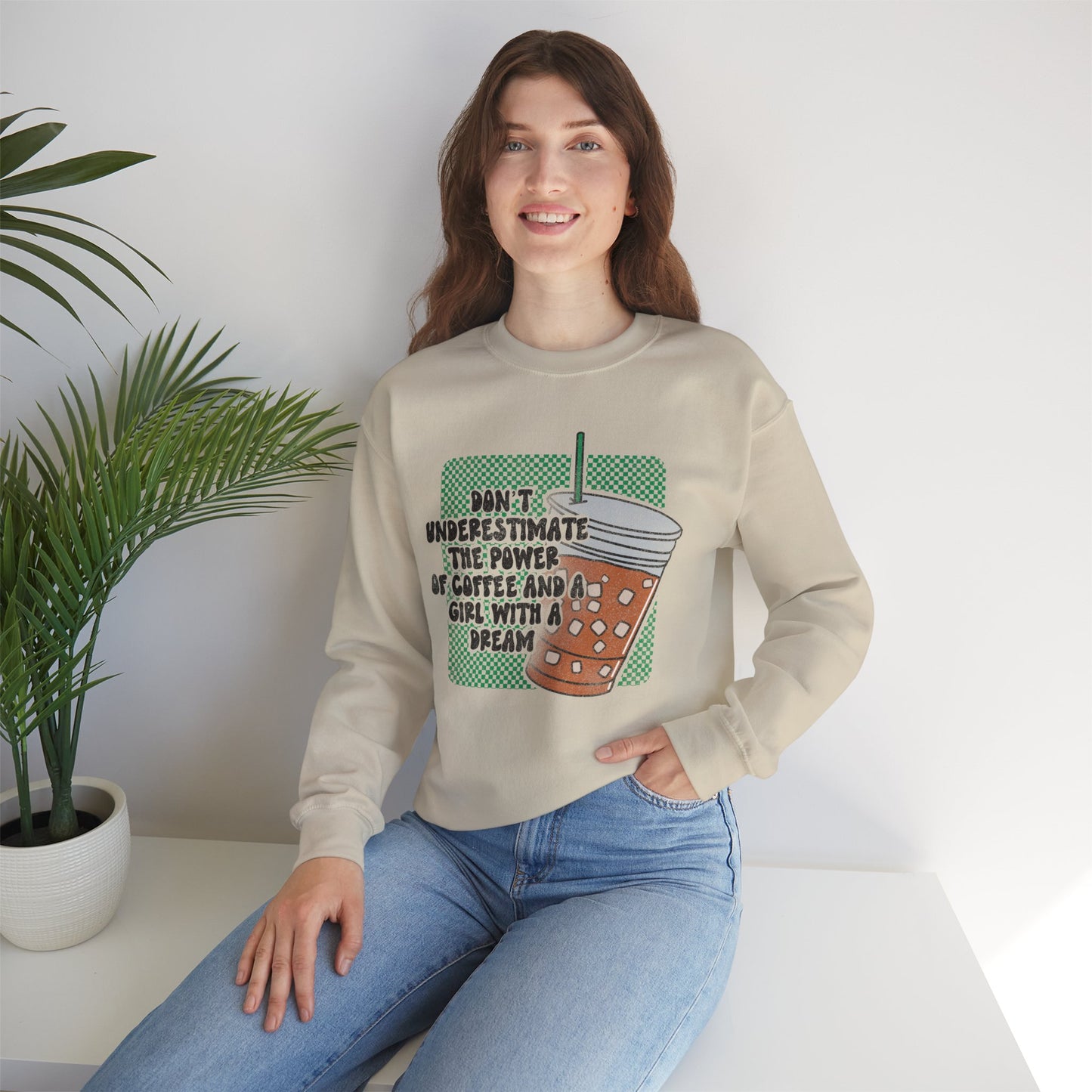 Inspiring Coffee Sweatshirt | Entrepreneur Apparel | Iced Coffee Pullover | Coffee Lover gift | Motivational Gift | Woman Owned Business