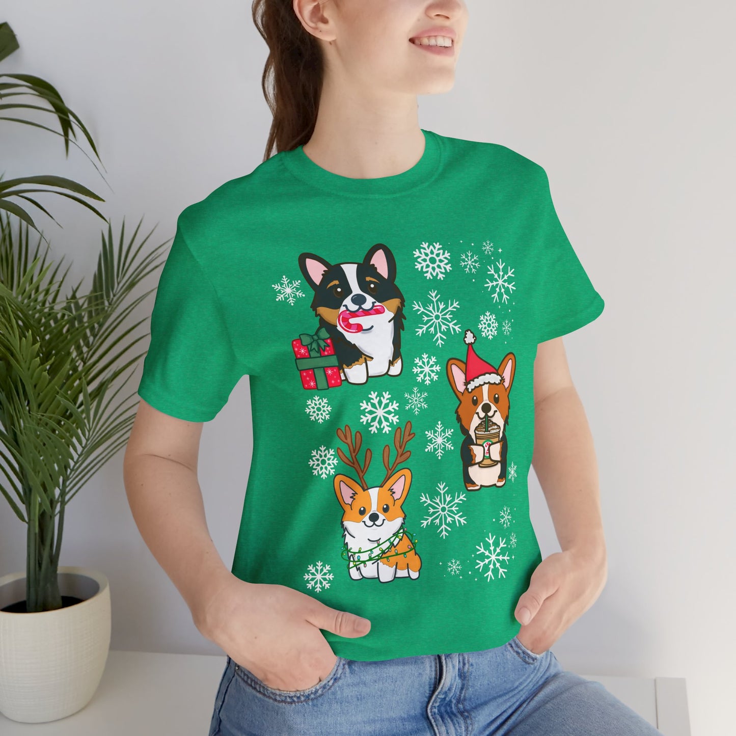 Festive Christmas Corgi sTee | Holiday Dog Lover's Shirt | Matching Christmas Shirts Family Christmas Holiday Shirt