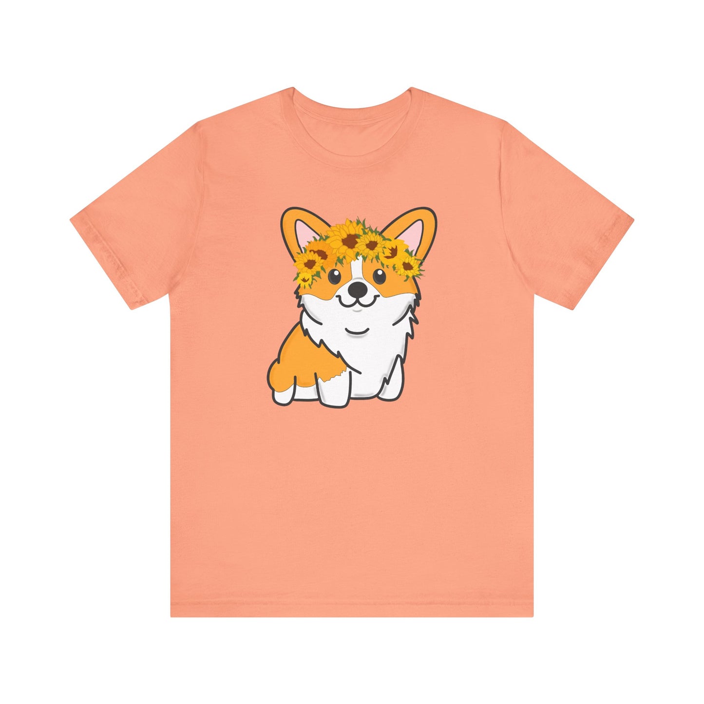 Sunflower Corgi Unisex Graphic Tee | Ladies Corgi Dog T-Shirt | Corgi Lover Gift | Corgi Mom | Pembroke Welsh Corgi | Dog Lover Shirt