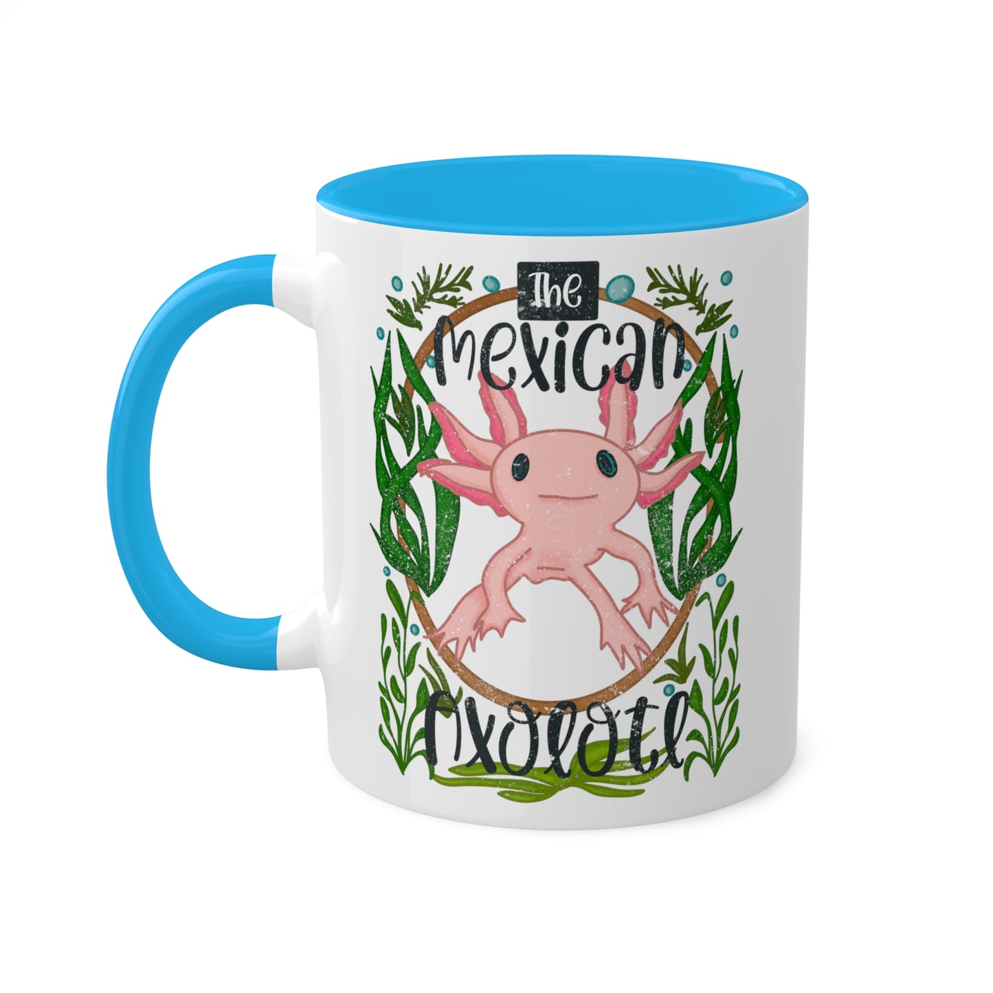 Mexican Axolotl Ceramic Accent Mug | Exotic Endangered Animal Mug | Cute Axolotl Gift | Colorful Animal Lover Cup