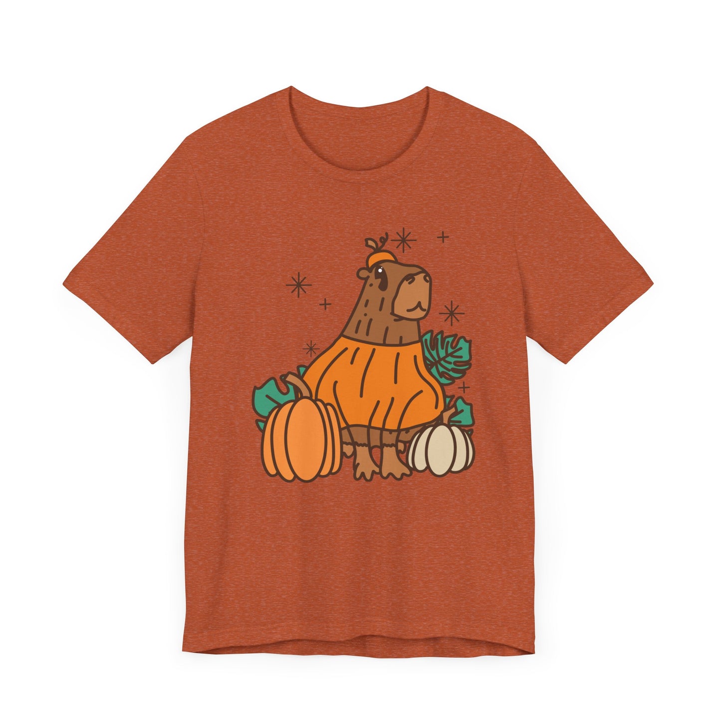 Capybara Pumpkin Halloween Unisex Fit Graphic Tee | Ladies Fall T-Shirt