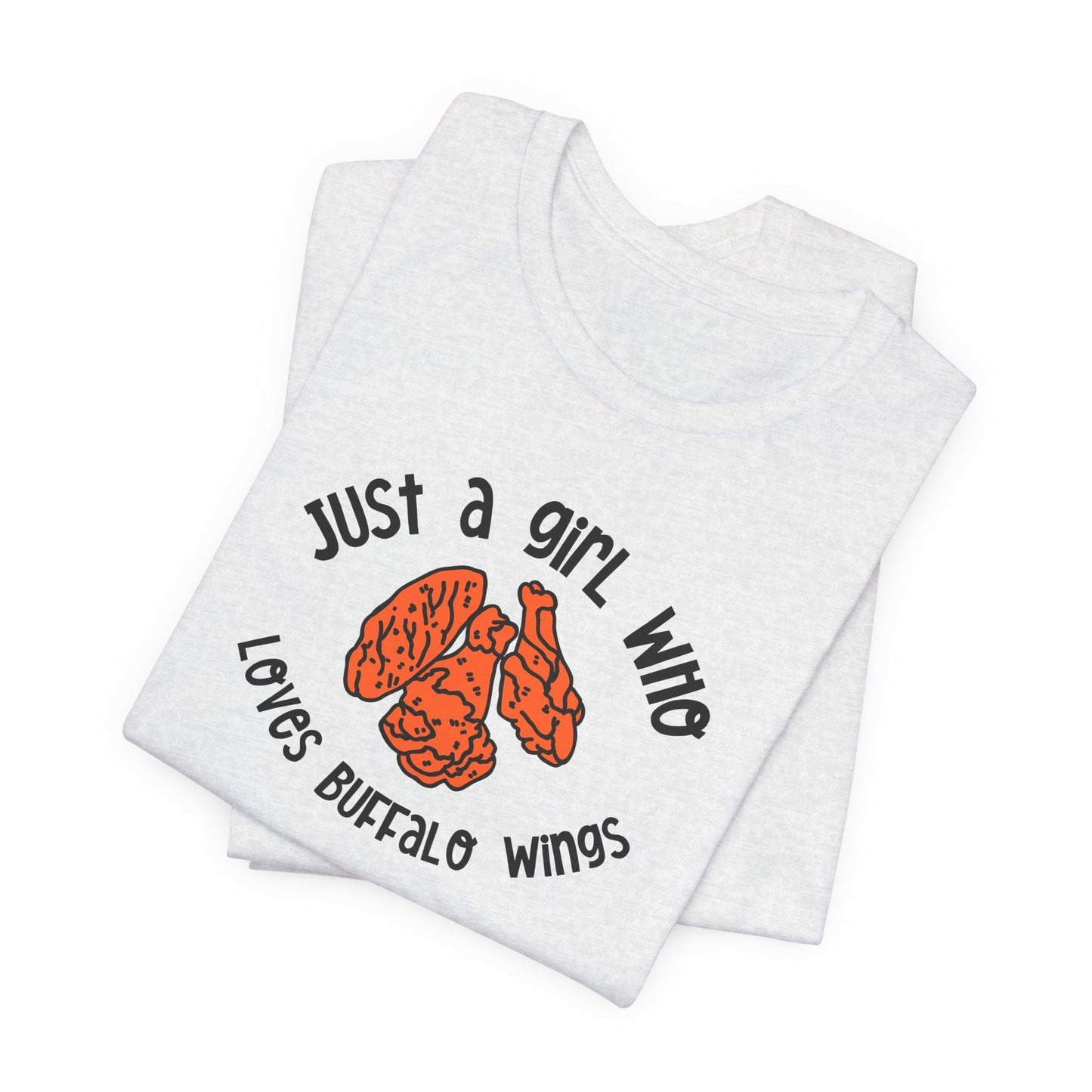 This Girl Loves Buffalo Wings Tee | Chicken Wings Graphic Tee | Ladies Food Shirt | Hot Wings Lover Gift | Spicy food tee