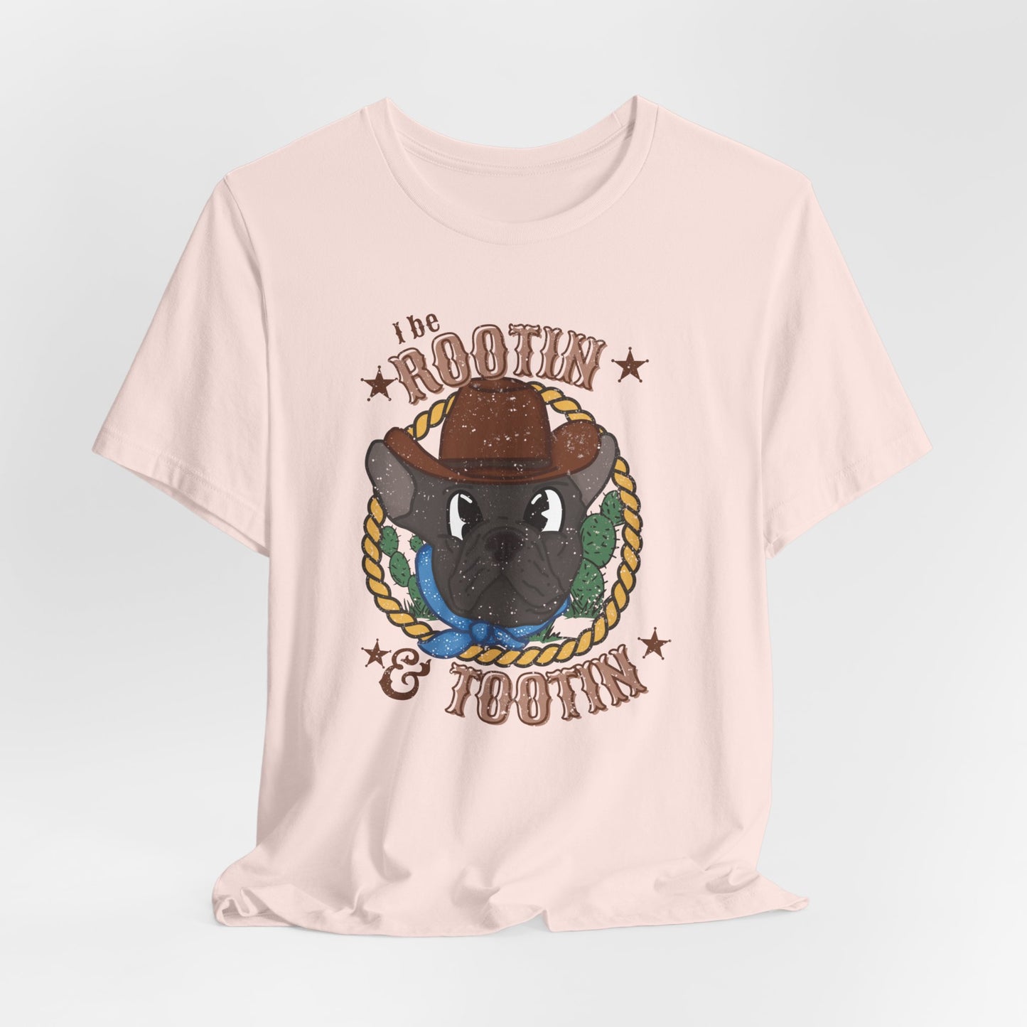 Cowboy French Bulldog | Western Rootin Tootin Frenchie graphic tee | Dog Lover Graphic Shirt | Cowboy Themed Tee | French Bulldog Gifts