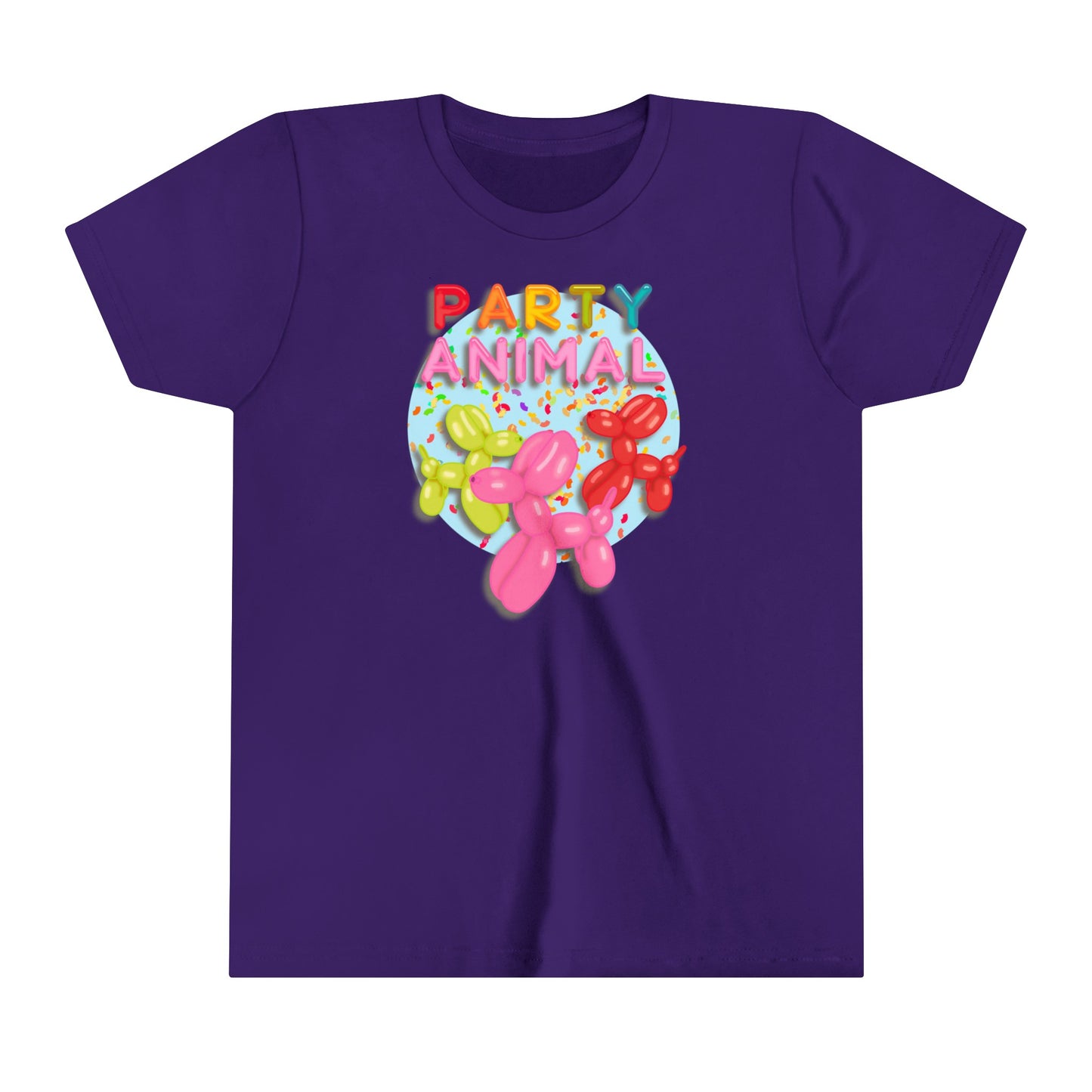 Kids Party Animal Balloon Birthday Graphic Tee - Fun Celebration Shirt for Children, Cute Animal Balloon Design, Birthday Gift Shirt