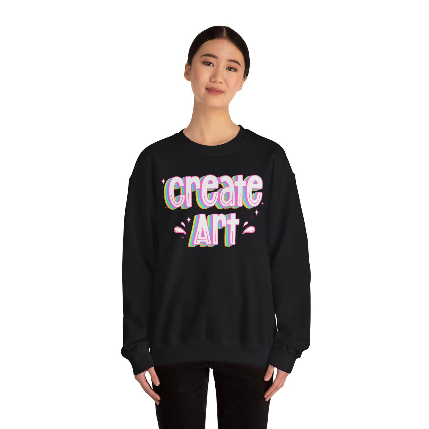 Create Art Unisex Heavy Blend Crewneck Sweatshirt | Art Colorful Sweater | Art Teacher Pullover | Artist Sweatshirt | Teacher Apparel