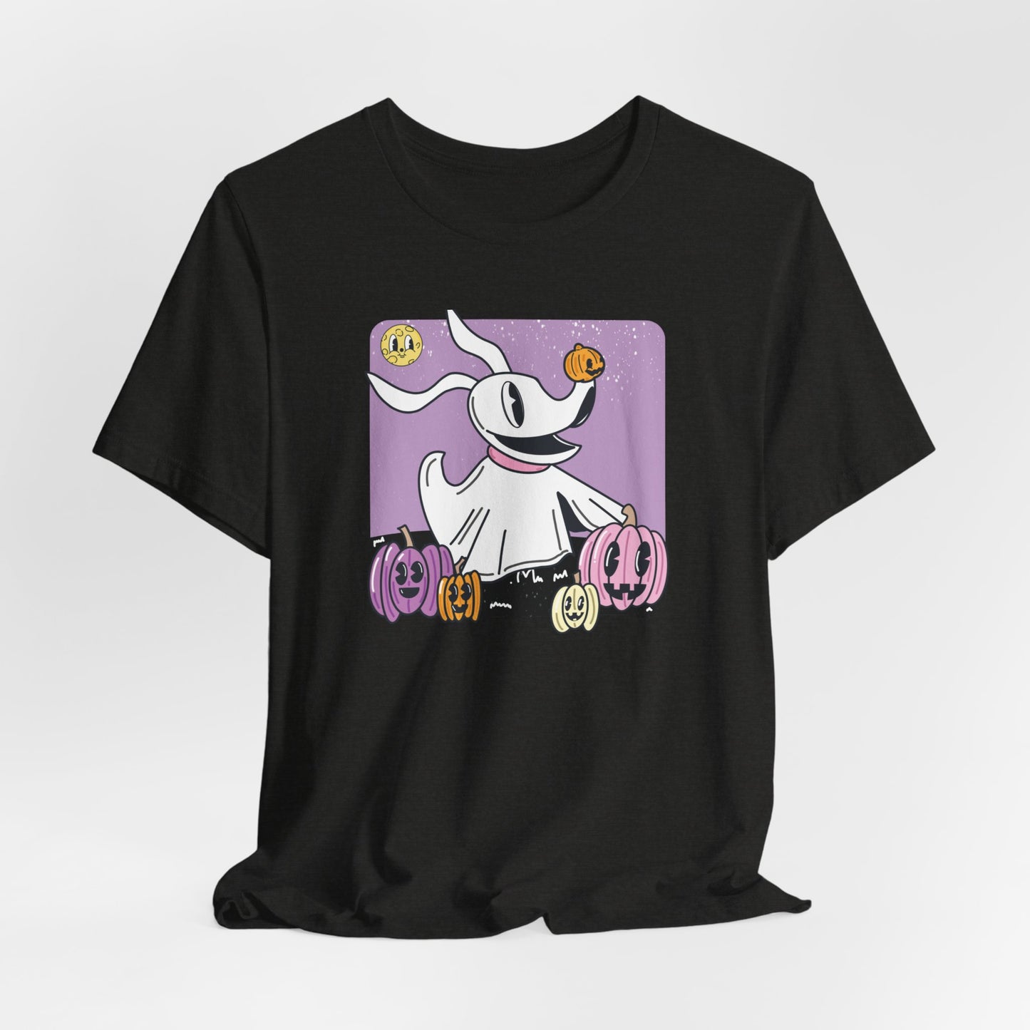 Spooky Ghost Dog Retro Halloween Unisex Fit Graphic Tee | Ladies Fall T-Shirt