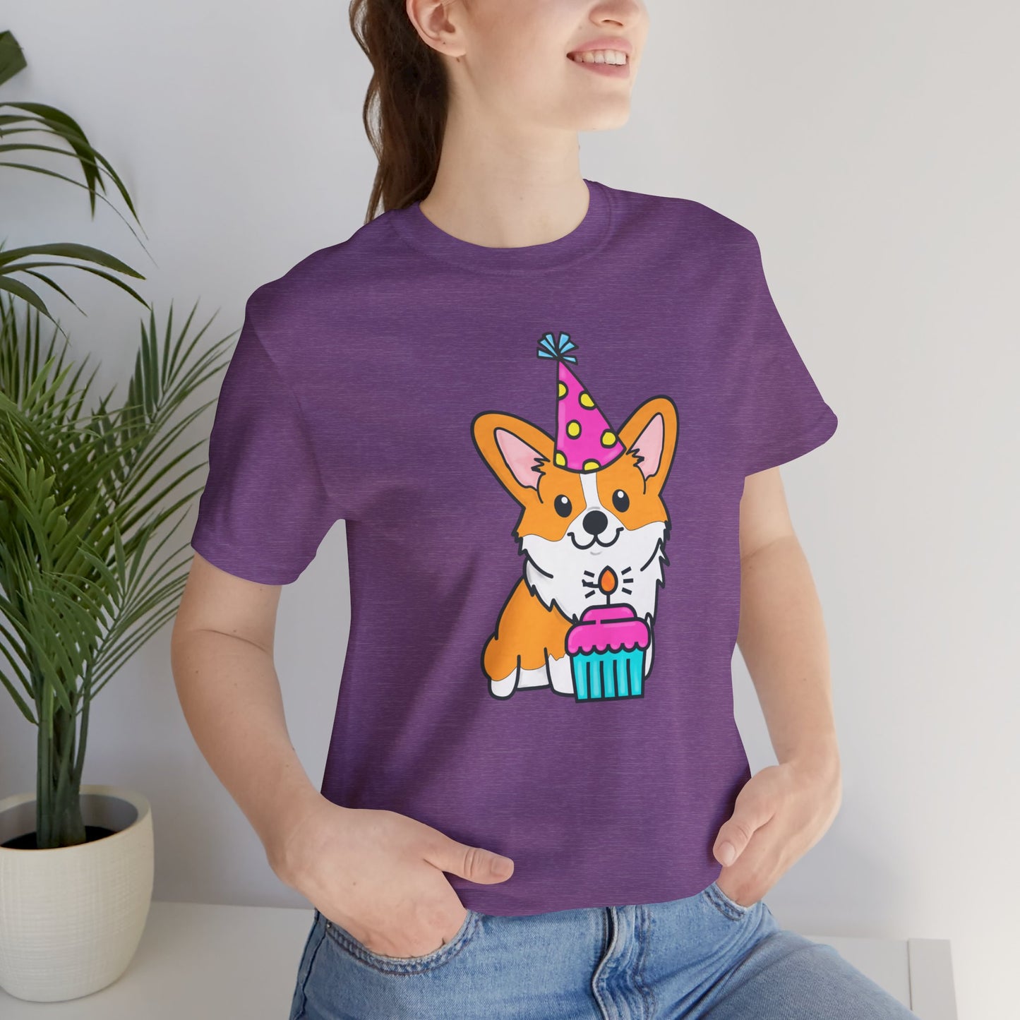 Birthday Corgi Dog T-Shirt - Birthday Cake Shirt, Women's Corgi Graphic Tee, Dog Lover Gifts, Gifts for Her, Pet Owner Apparel