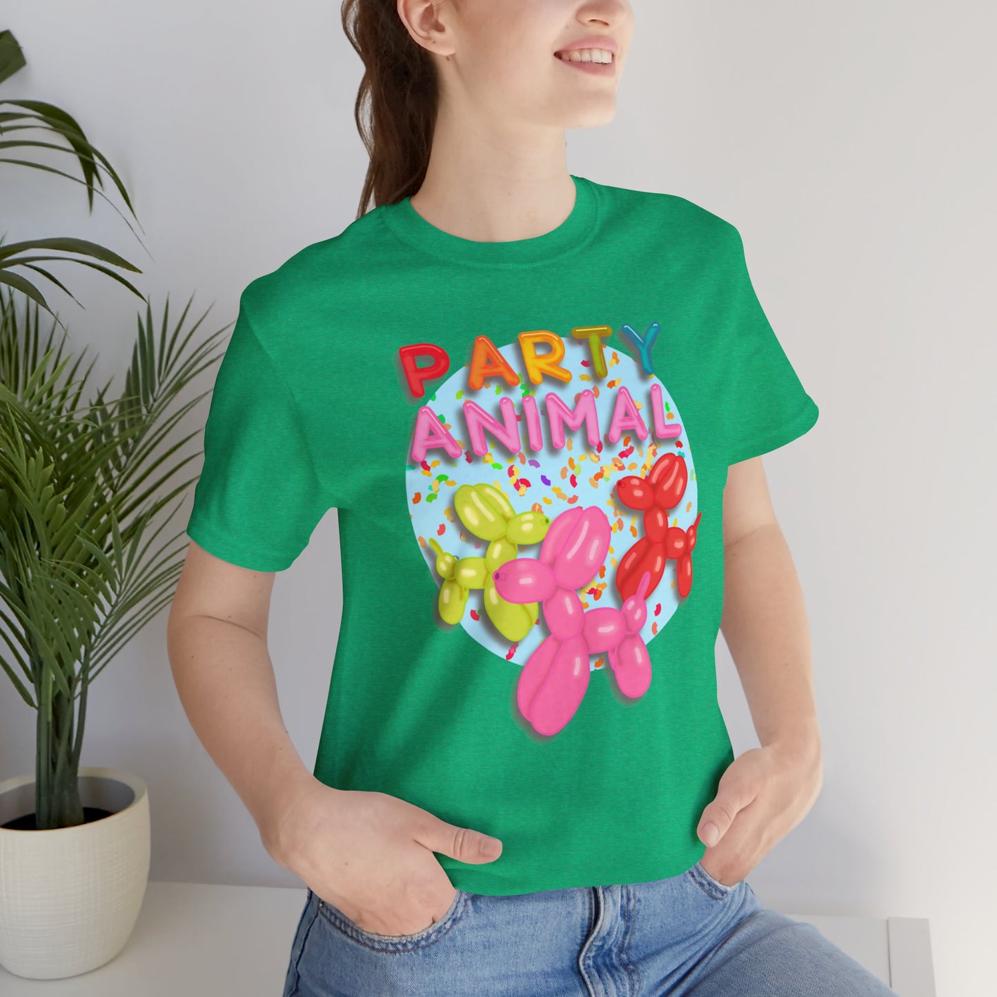 Party Animal Balloon Dog Birthday Graphic Tee - Fun Celebration Shirt | Balloon Lover Gift | Unisex Tee for Birthdays and Special Occasions