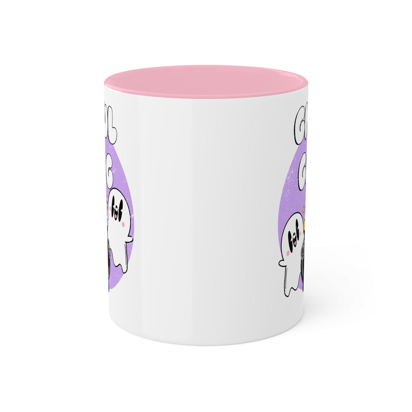 Ghoul Gang Retro Ghost Spooky Season Mug | Fall Coffee Mug with color inside and color handles