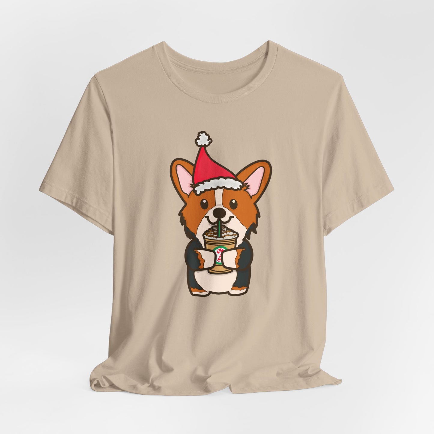 Christmas Red Tri-Color Corgi Dog  T-shirt | Dog Christmas Shirt | Matching Christmas Shirts | Ladies Christmas Tee | Family Christmas Holiday Shirt