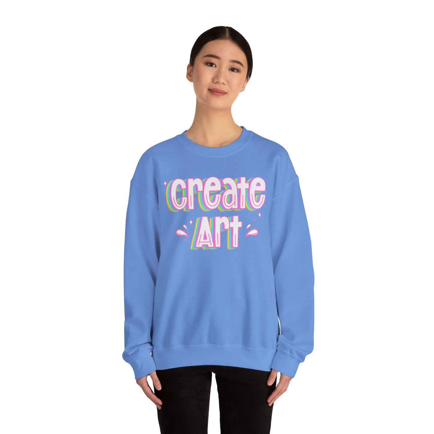 Create Art Unisex Heavy Blend Crewneck Sweatshirt | Art Colorful Sweater | Art Teacher Pullover | Artist Sweatshirt | Teacher Apparel