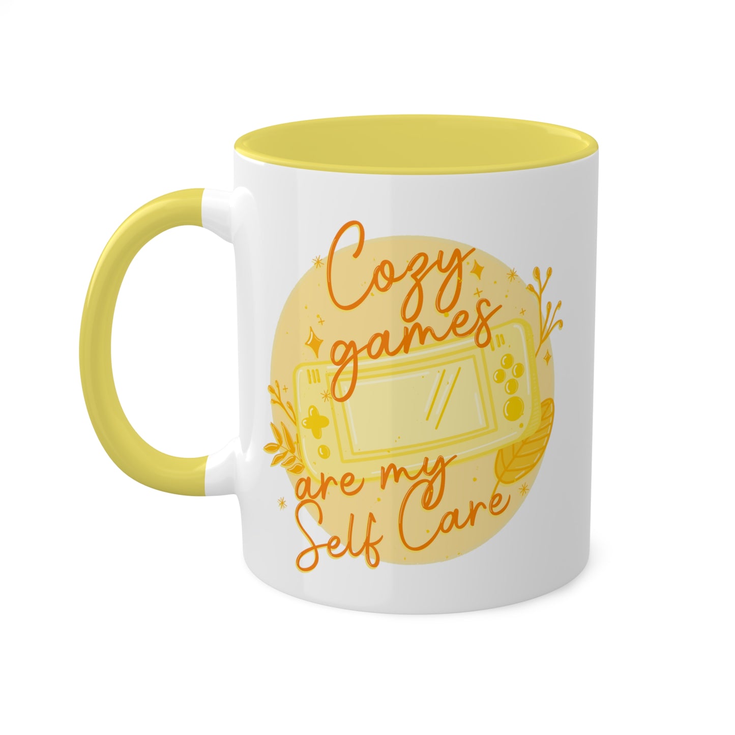 Cozy Games Are My Self Care Coffee Mug | Video Game Accent Mug | Pink Gamer Aesthetic | Purple Gamer | Yellow Gamer | Gamer Girl Tee