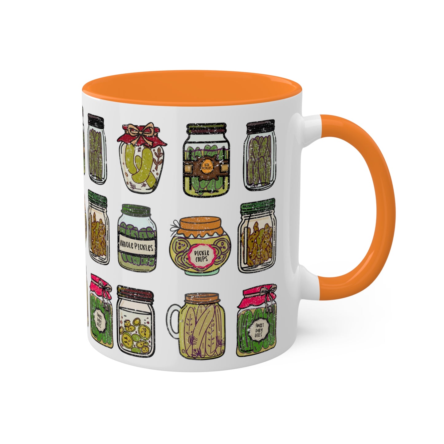 Pickle Jar Design 11oz Coffee Mug | Quirky Ceramic Cup for Pickle Lovers  | Unique Kitchen Decor | Pickle Gifts | Pickle Art | Foodie Mug