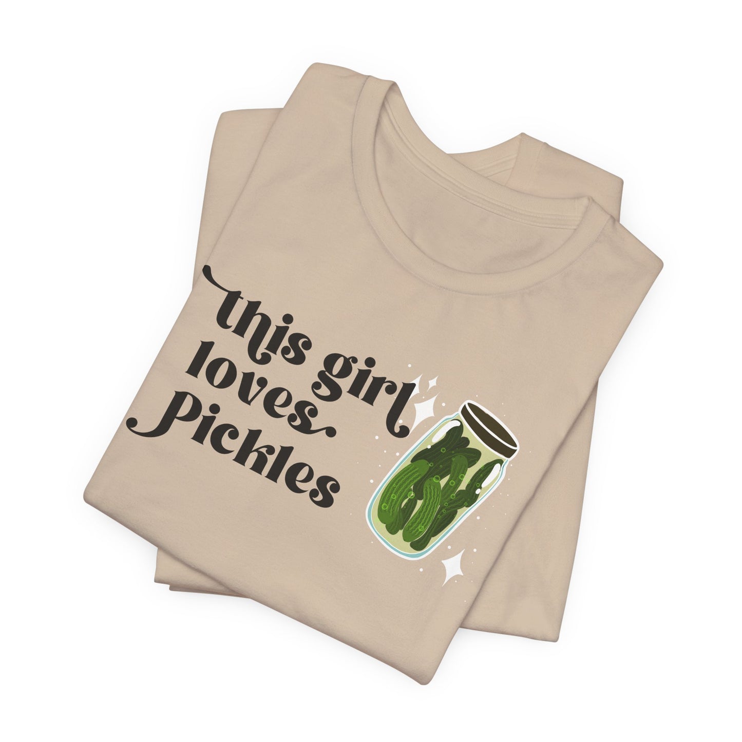 Pickle Lover Short Sleeve Tee |  Women's This Girl Loves Pickles T-Shirt | Pickle Ladies tee | Pickle Gifts | Food Graphic Tee