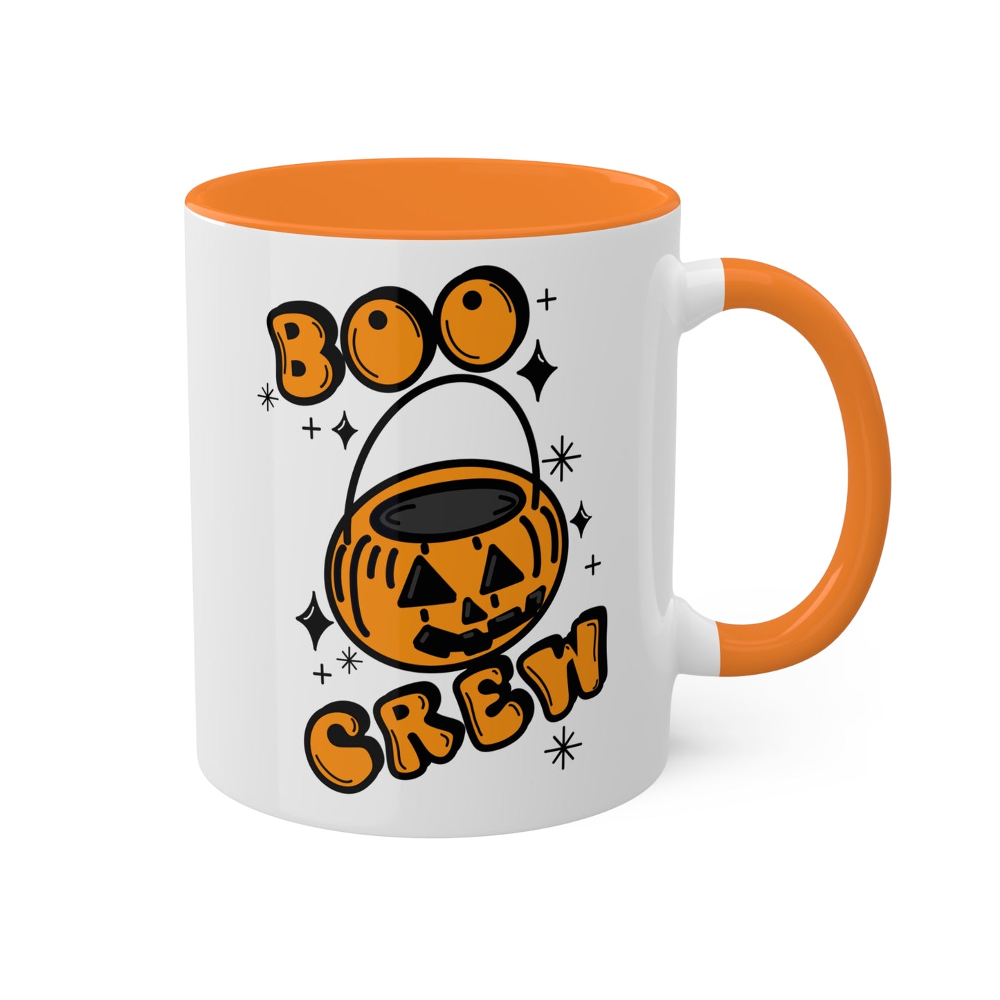 Boo Crew Spooky Season Mug | Fall Coffee Mug with color inside and color handles