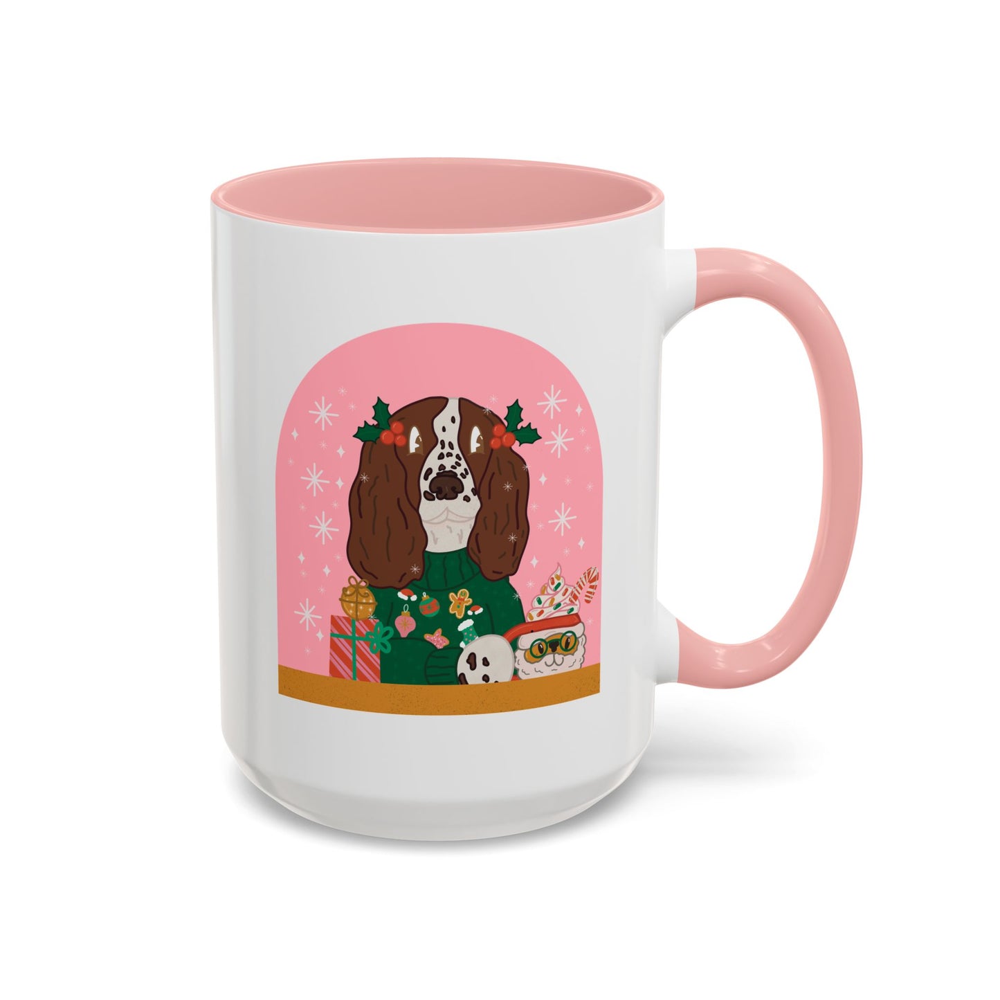 Christmas English Springer Spaniel  Accent Coffee Mug (11, 15oz)