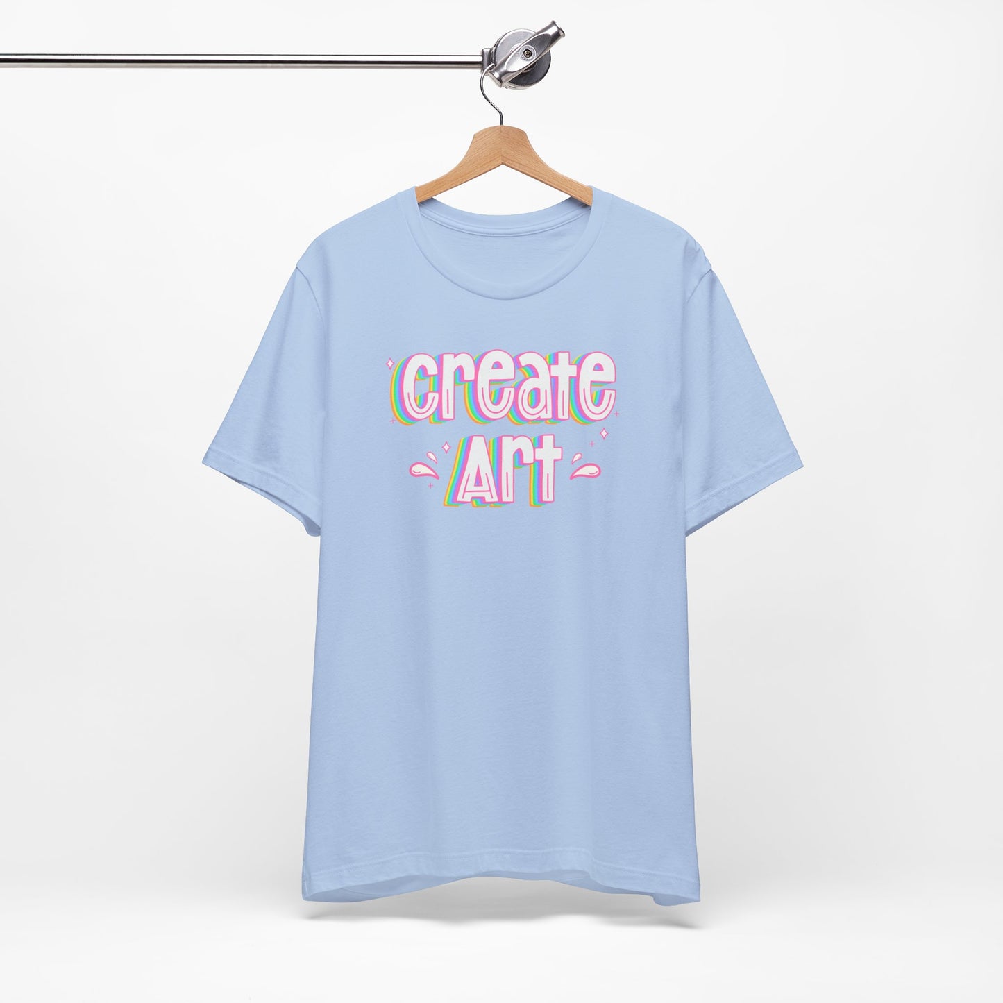 Create Art Rainbow Tee | Graphic T-Shirt for Artists & Art Teachers | Artist Gifts | Art Education | Art Teacher Style | Colorful Artist Tee