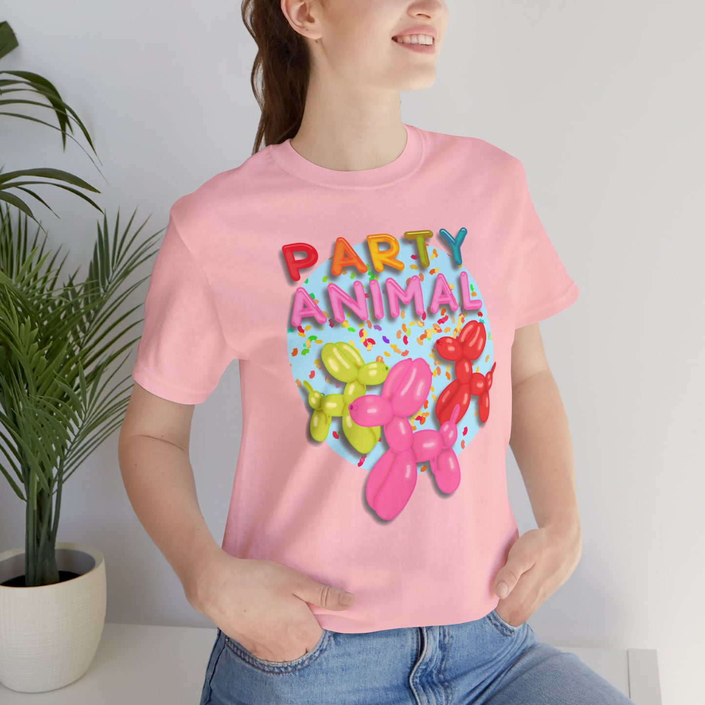 Party Animal Balloon Dog Birthday Graphic Tee - Fun Celebration Shirt | Balloon Lover Gift | Unisex Tee for Birthdays and Special Occasions