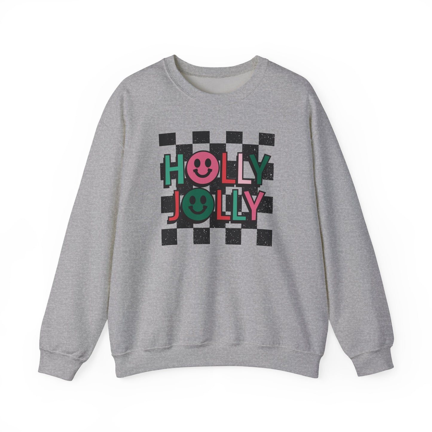 Holly Jolly Christmas Happy Face Retro Sweatshirt