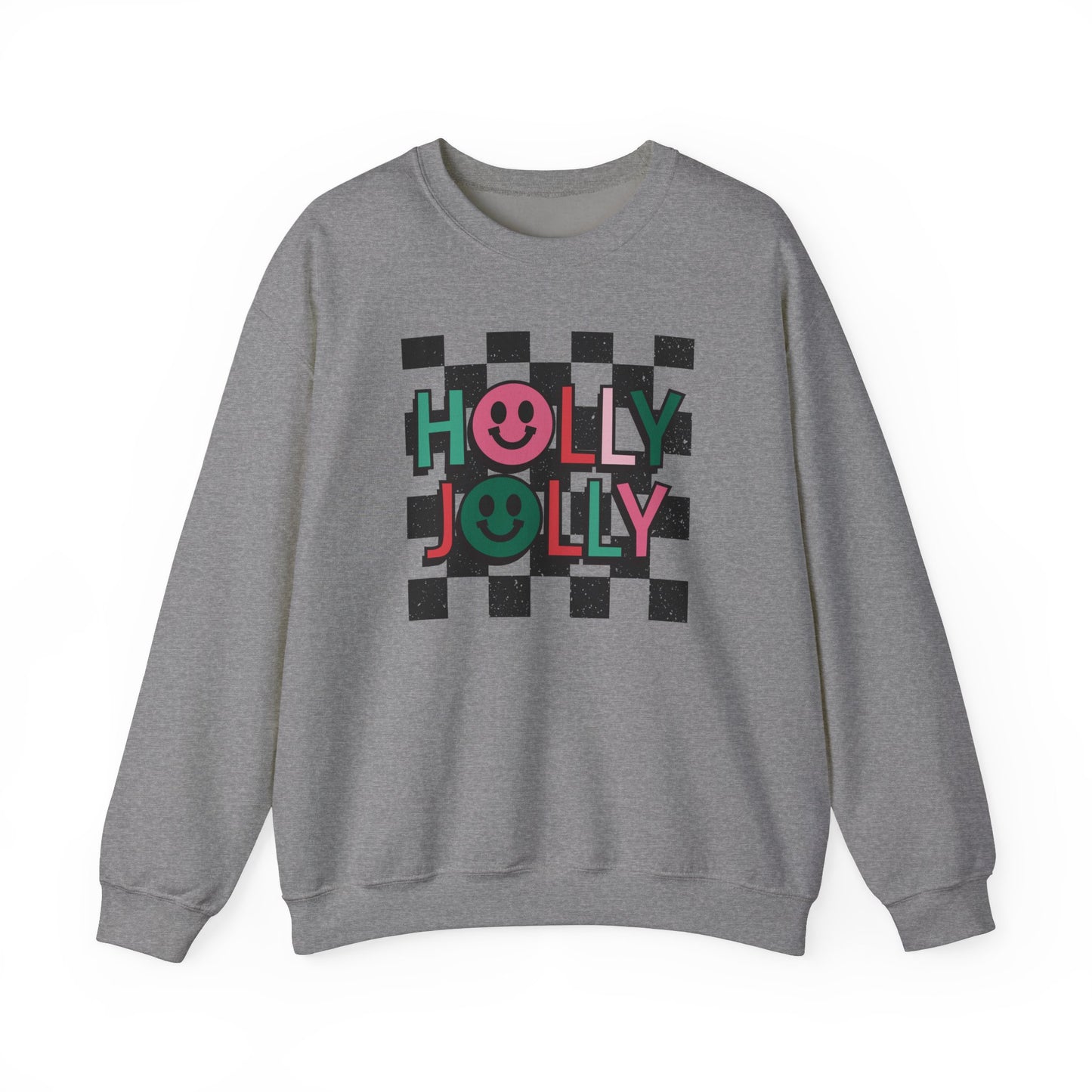 Holly Jolly Christmas Happy Face Retro Sweatshirt