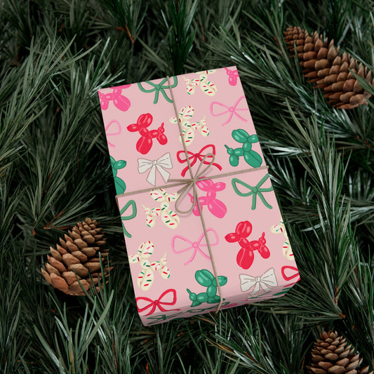 Christmas Balloon Dog Wrapping Papers