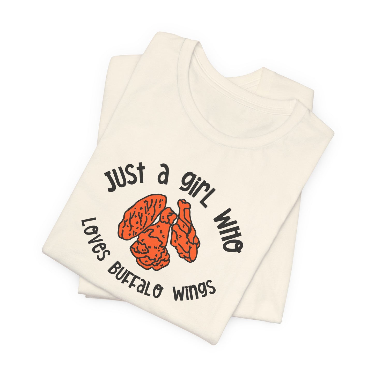 This Girl Loves Buffalo Wings Tee | Chicken Wings Graphic Tee | Ladies Food Shirt | Hot Wings Lover Gift | Spicy food tee