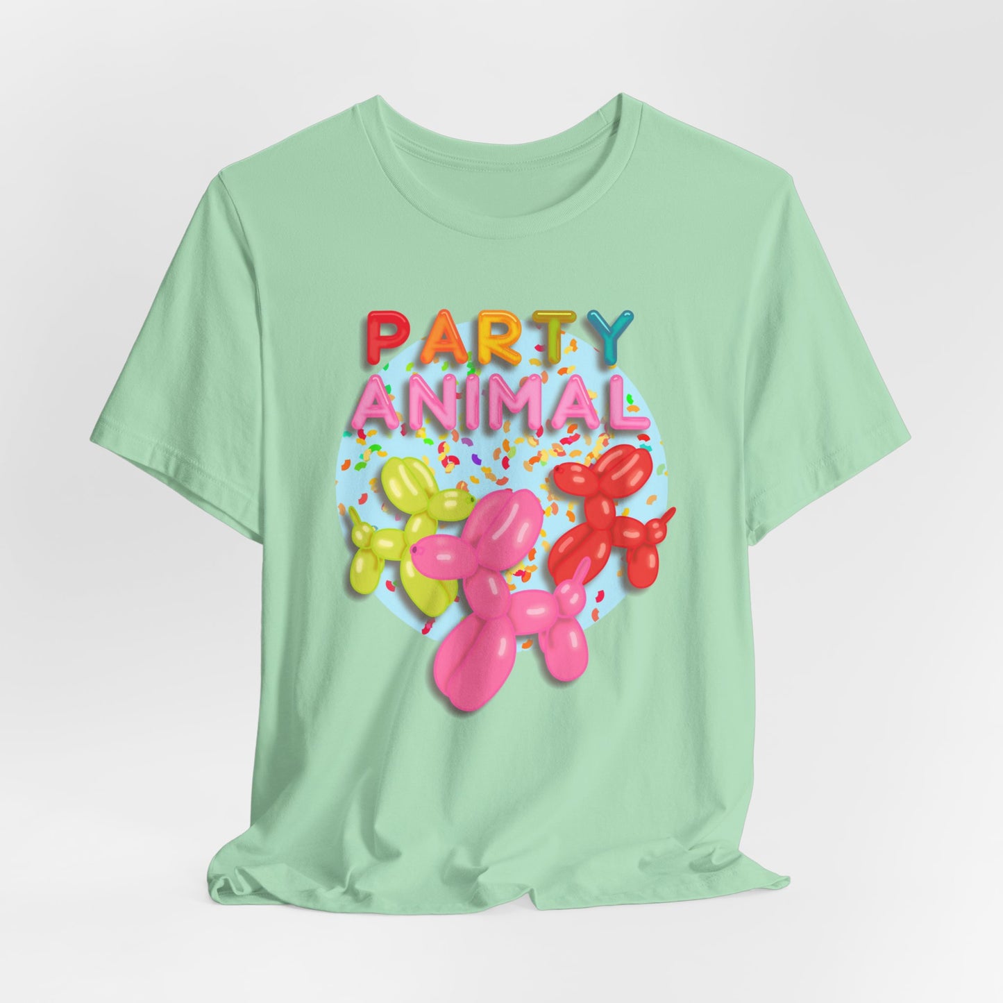 Party Animal Balloon Dog Birthday Graphic Tee - Fun Celebration Shirt | Balloon Lover Gift | Unisex Tee for Birthdays and Special Occasions