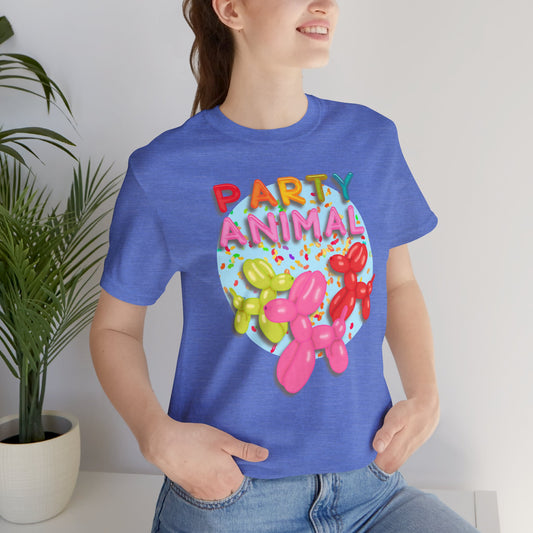 Party Animal Balloon Dog Birthday Graphic Tee - Fun Celebration Shirt | Balloon Lover Gift | Unisex Tee for Birthdays and Special Occasions