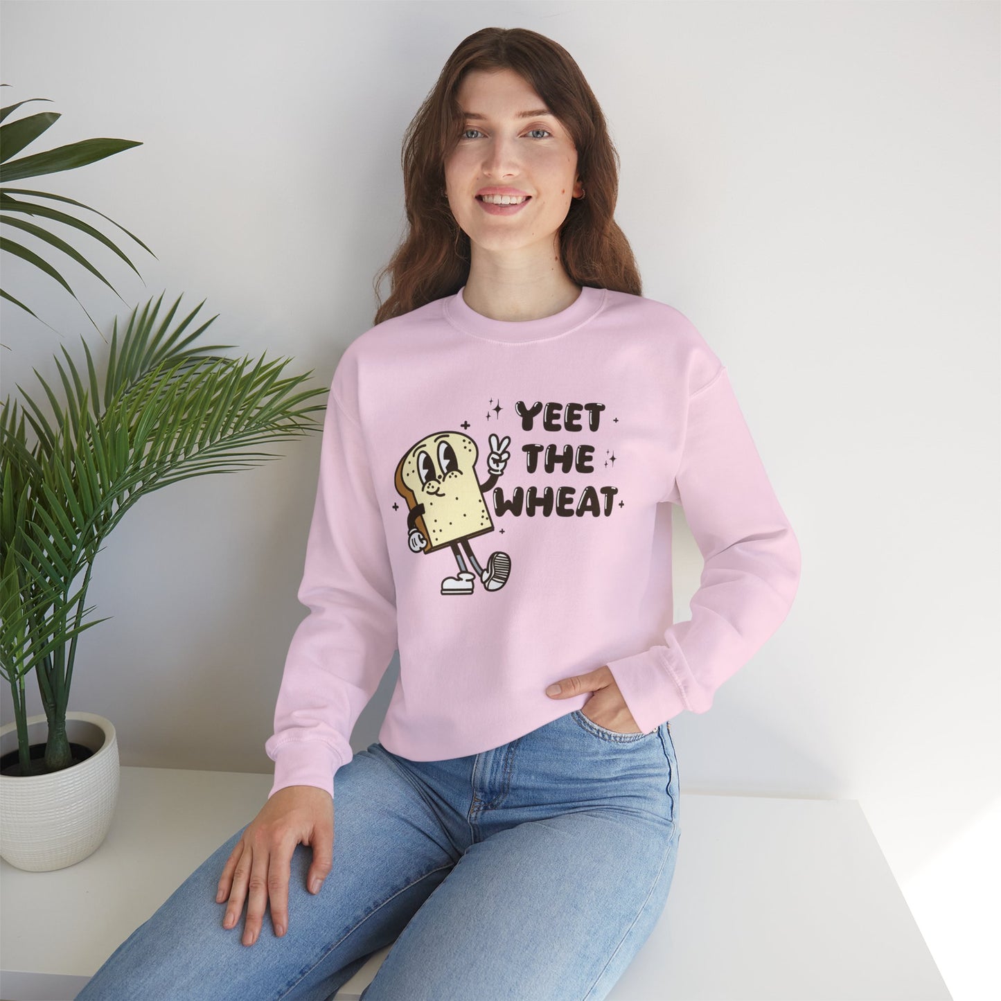 Yeet the Wheat Sweatshirt | Gluten Free Retro Crewneck Sweatshirt | Celiac Awareness | Gluten Free Diet Lifestyle | Gluten Intolerant Pullover